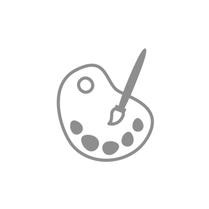 Drawing of an art palette and a paint brush icon